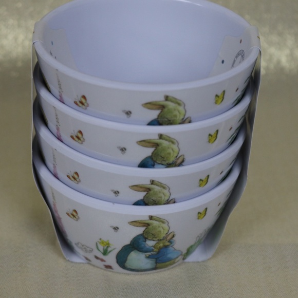 BEATRIX POTTER PETER BUNNY RABBIT EASTER SPRING MELAMINE APPETIZER BOWLS-NEW-S/4 - Picture 8 of 8